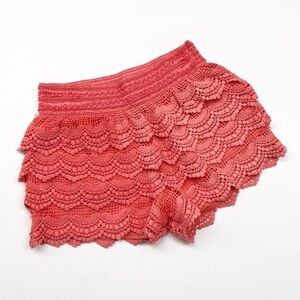 Charlotte Russe salmon lace shorts